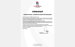 Suspension des compétitions et entrainements
