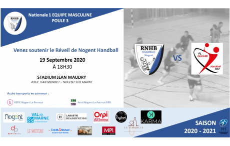  Championnat de France samedi 19 Septembre 18h30 : RNHB - Granville