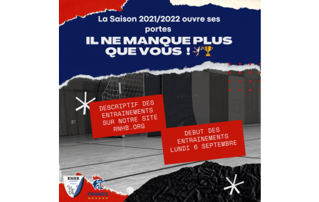 Saison 2021/2022 : reprise des entraînements
