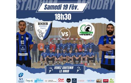 Samedi 19 Février - 18h30 : J14 Championnat de France de Nationale 1